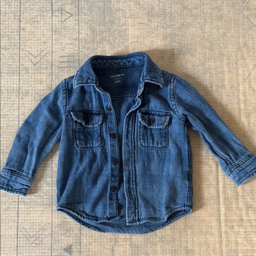 Blue Denim Button-Up Shirt